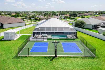 Pickleball Palace offers unique Entertainment Options like no other home in Cape Coral