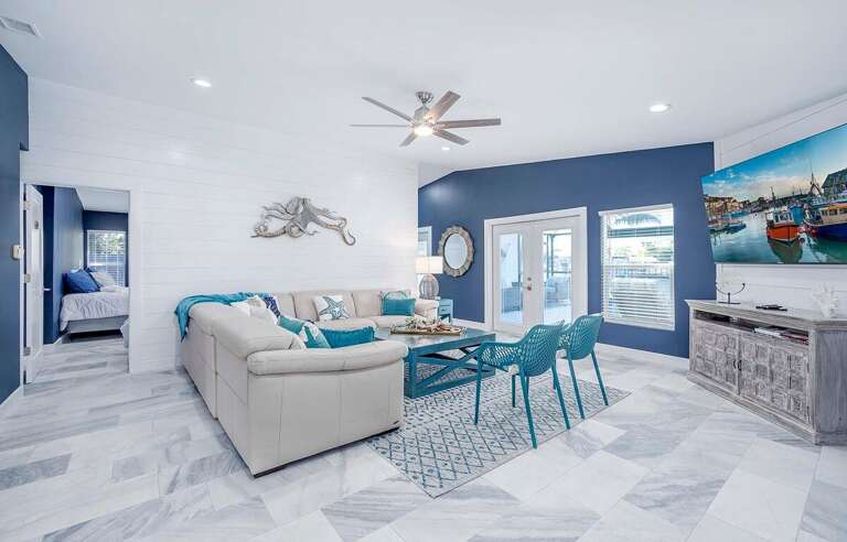 Main Living Room with Large Flat Panel TV