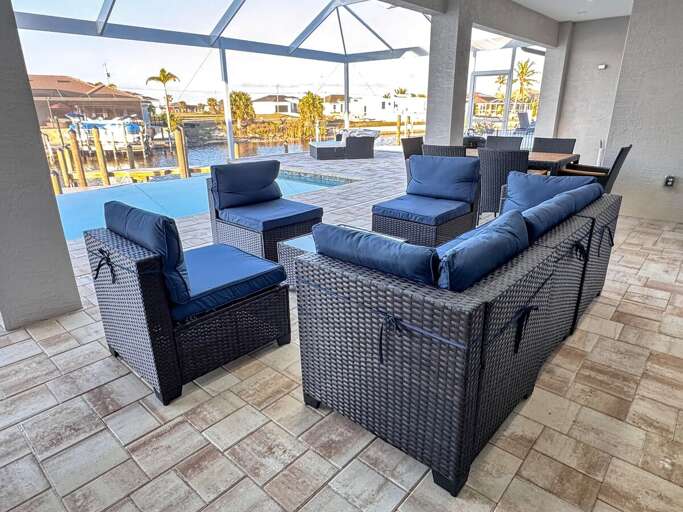 Outdoor Living and Sitting Area at Salty Shores Retreat