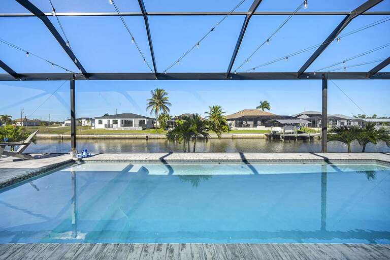 Panorama Pool Screen with Views of the Lanai and Canal