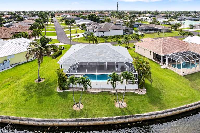 Aerial Rear View of Villa Scarlett