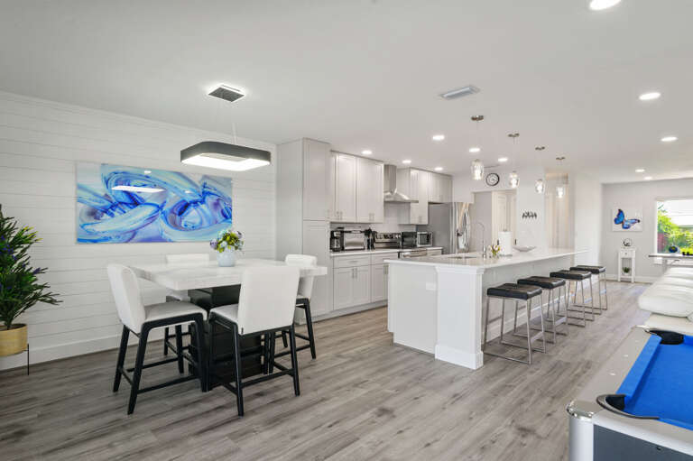 Dining Space with View of the Pool