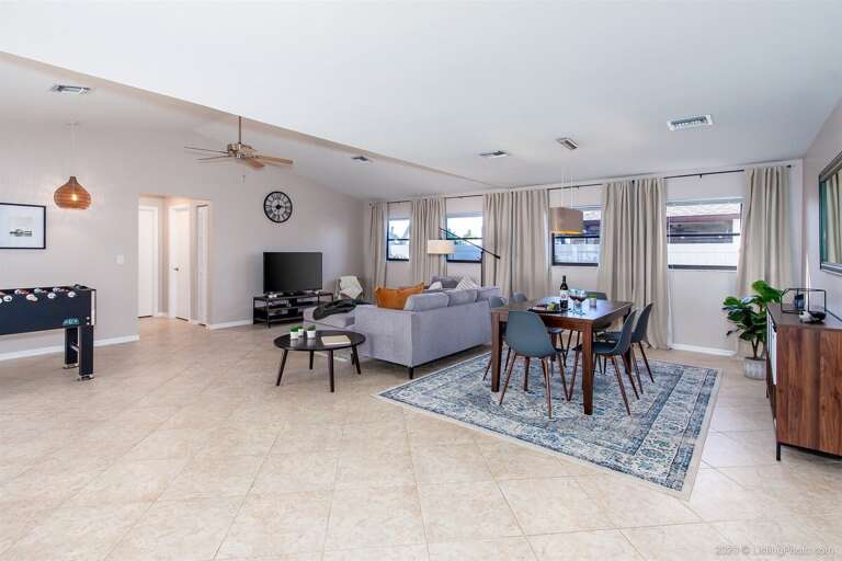 Open Concept Living Room with Dining Space