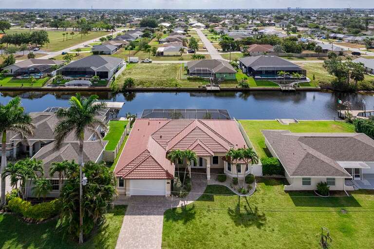 Aerial View of Silhouette with Gulf Access Canal