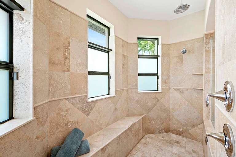 Spacious Shower with Bench