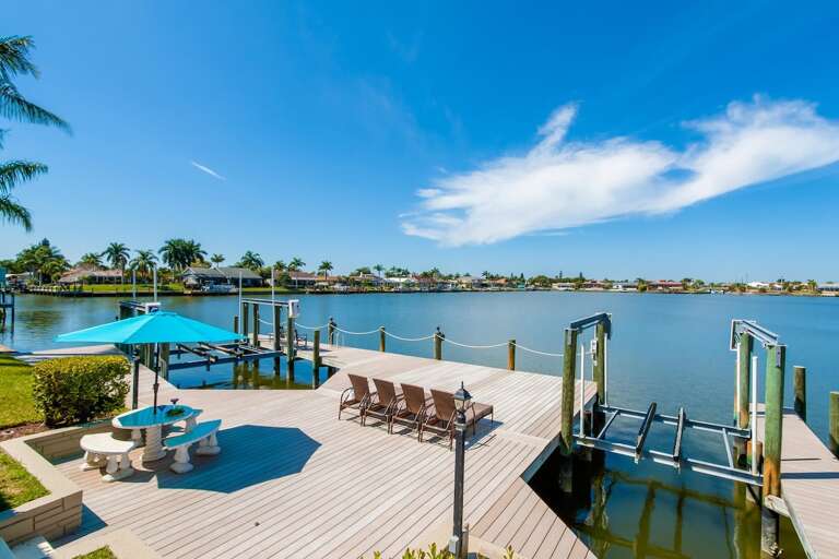 Southern Comfort Boat Dock with Oversized Lounge Area and Lifts