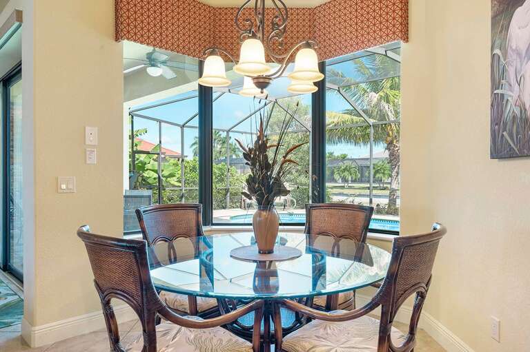 Dining Nook with Views of the Patio and Pool
