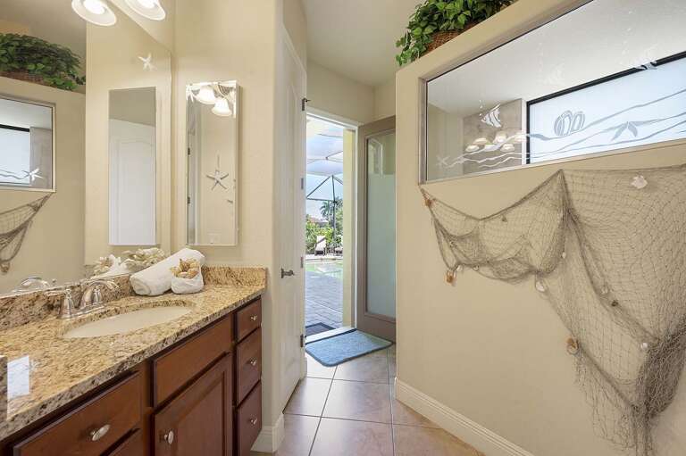 Guest/Pool Bathroom with Walk in Shower