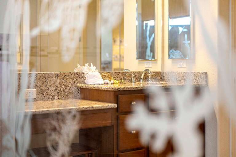 His and Her Sinks in Main Bedroom