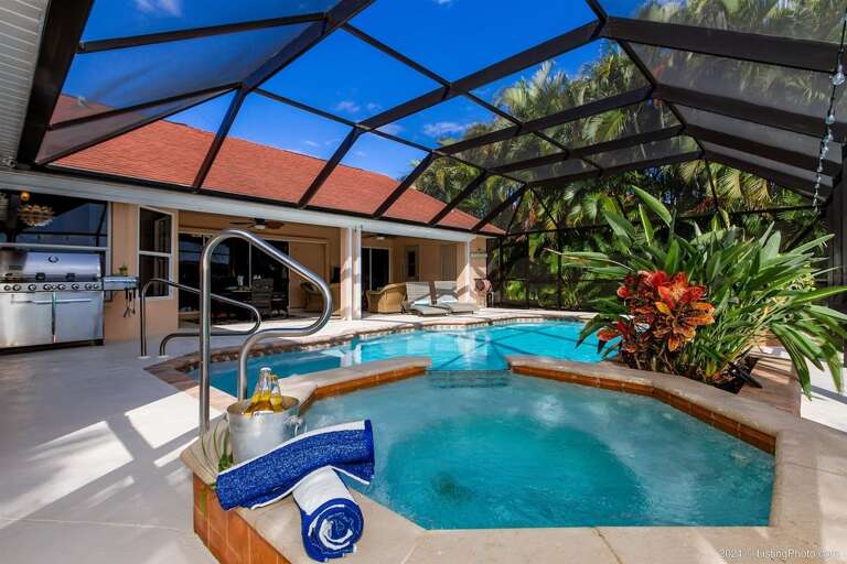 Hot Tub with Waterfall