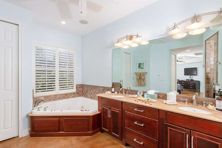 Primary bathroom with soaking tub