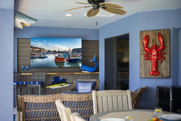 Outdoor Relaxing Area with TV