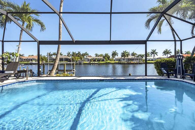 Picture Window in Screen for Amazing Views of the Oversized and Wide Gulf Access Canal