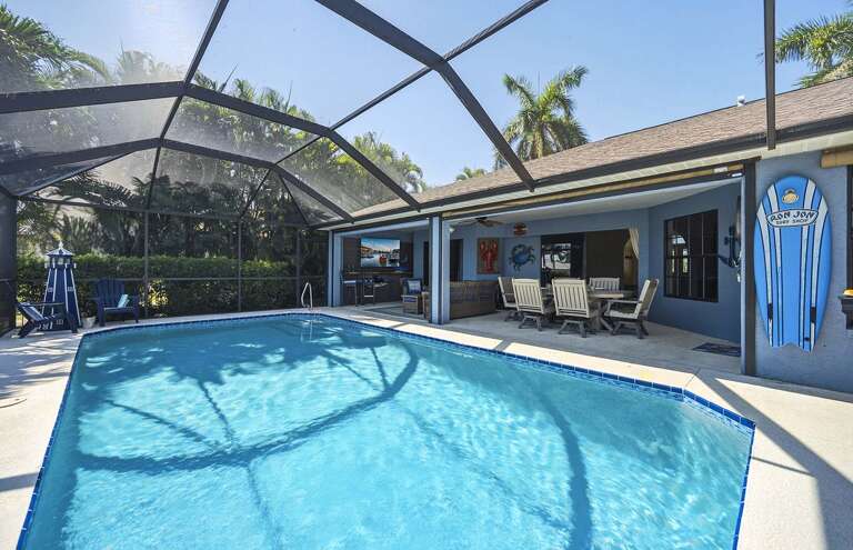 View of the Pool and Covered Lanai