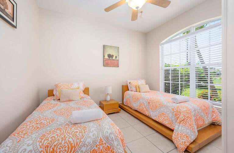 Twin Bedroom with Garden View