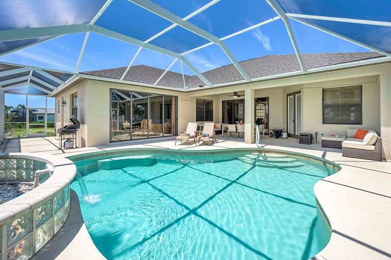 Large Swimming Pool with Heating Option and Water Fall
