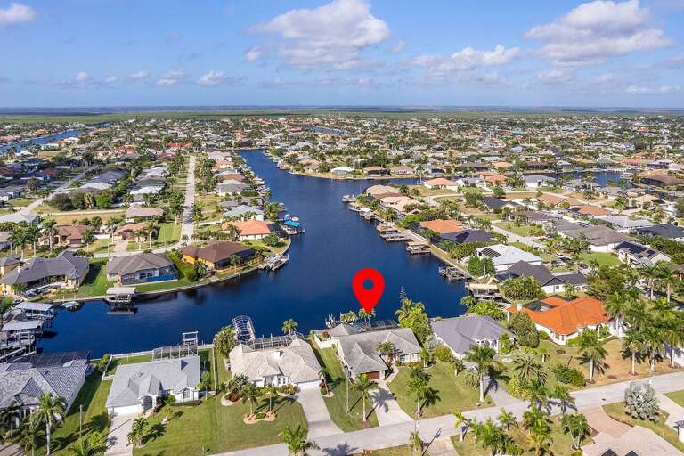 Aerial View of Sweet Cove of Mine and Canal Access to Gulf of Mexico