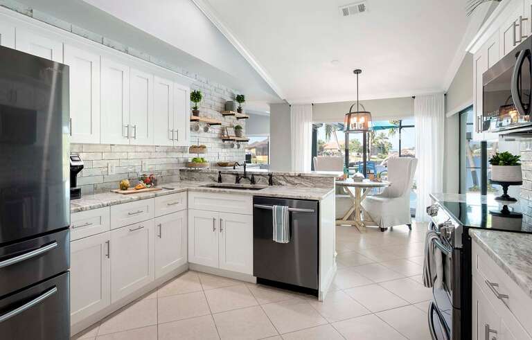 Kitchen with Great Views of the Pool and Nook Area