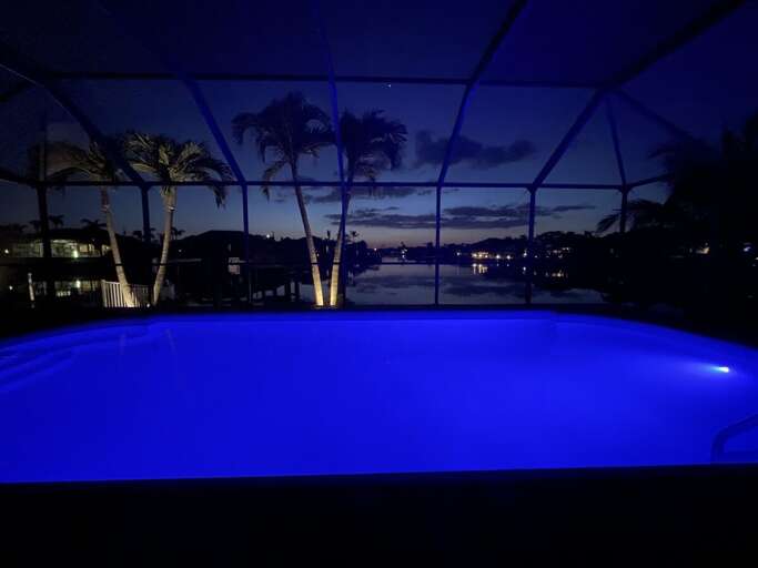 Pool View at Night