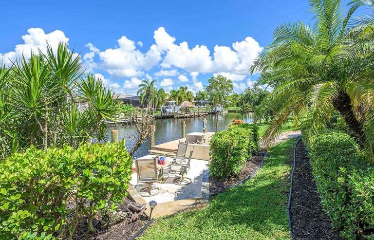 Garden View of Dock Area with Outdoor Seating