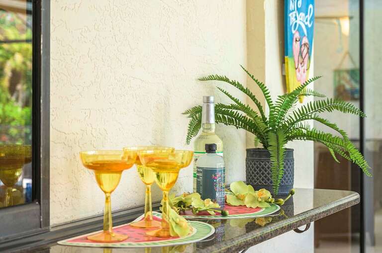 Outdoor High Top Bar with Access to Indoor Kitchen