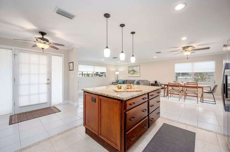 Floor Plan Features Dining, Living and Kitchen all Open