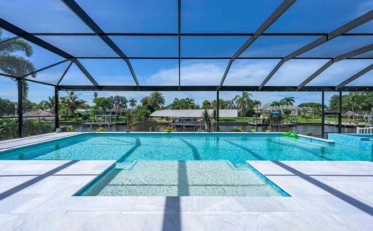 Resort Style Pool with Sun Ledge, Plenty of Space to Swim and Jacuzzi