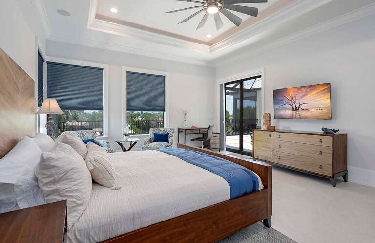 Upstairs Main Bedroom with Balcony Access