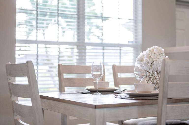 The Dining Area offers Seating for Six