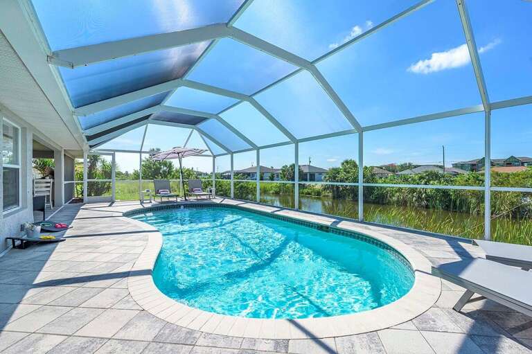 Southern Facing Pool with Great Canal Views