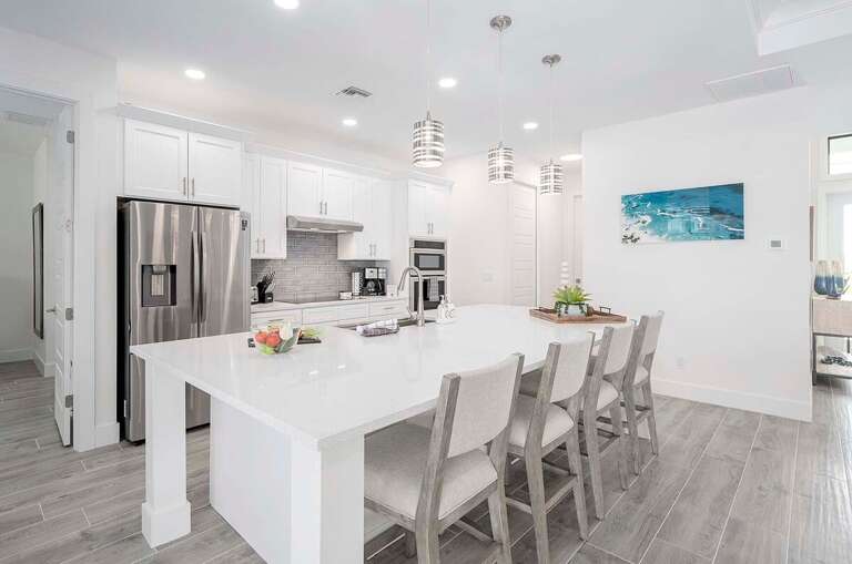 Kitchen Features Stainless Appliances, Fridge with Ice maker and Dual Coffee Maker