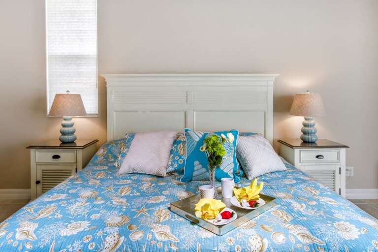 King Bed in Primary Bathroom