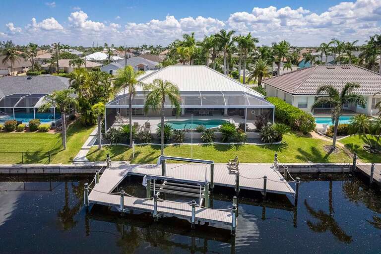 Rear Elevation of Dock and Lift with Gulf Access