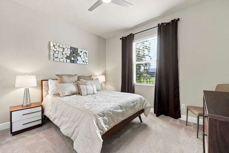 Queen Bedroom with Views of the Canal and TV