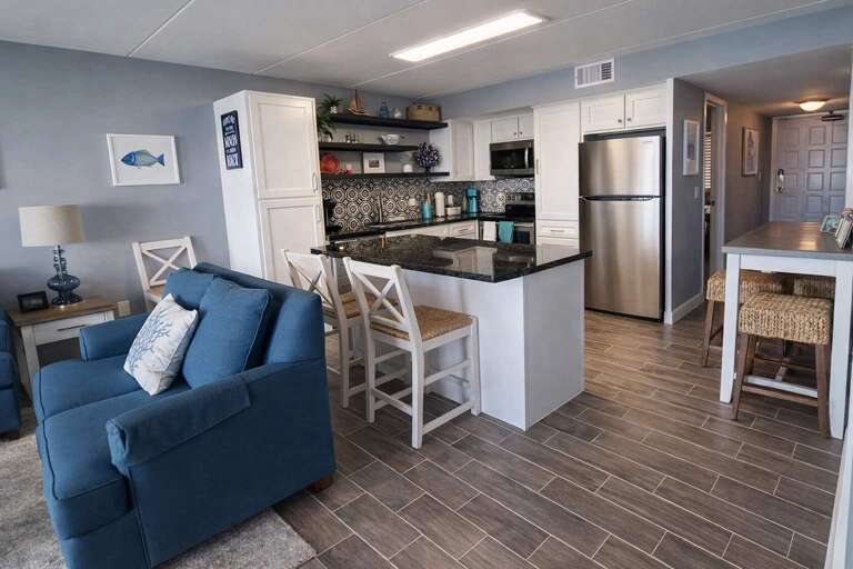 Open-plan Living With Kitchen, Seating, And Dining Area
