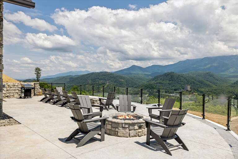 Mountain-view Patio With Fire Pit And Seating