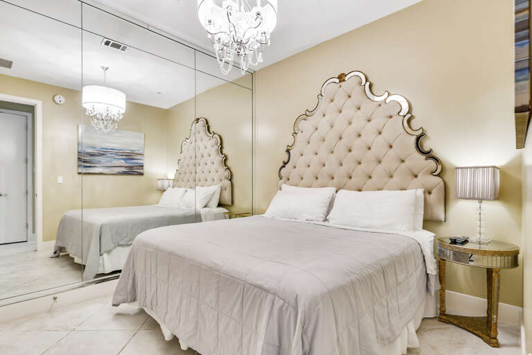 Beautifully decorated KING bed in guest bedroom!