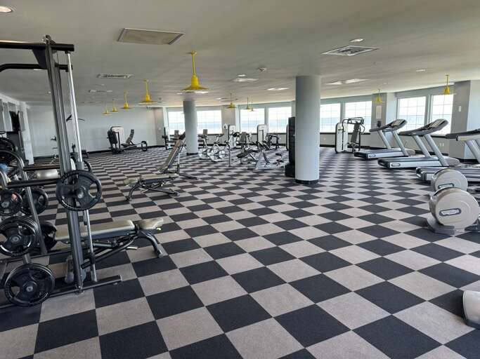 Need to stick with your fitness goals?  We have a full-sized gym with treadmills, free weights, and dumbbells!  Workout WITH a view of the Gulf!