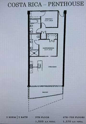 PH Penthouse Floor plan, with plenty of room for friends and family!