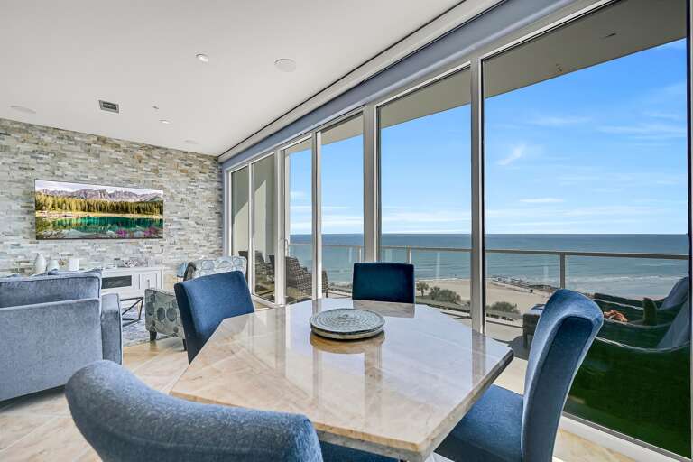 Dining area, view, 75 inch Samsung smart TV