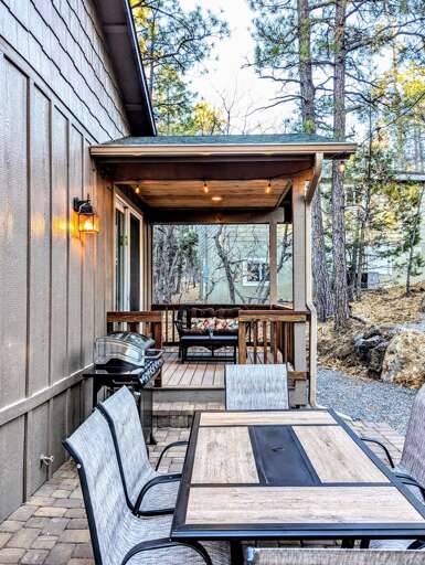 Your private deck with outdoor dining area and BBQ.