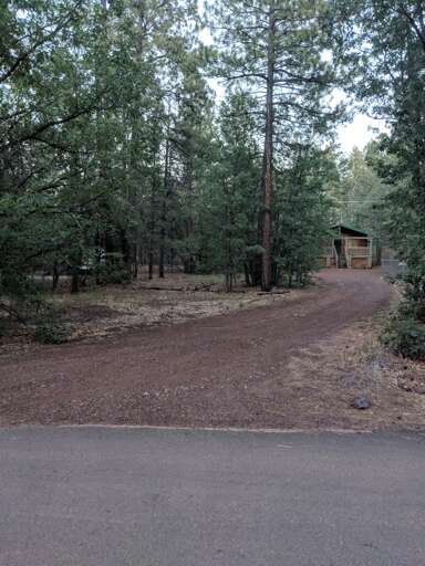 Look for the driveway to the cabin, tucked behind other properties in a nice quiet neighborhood