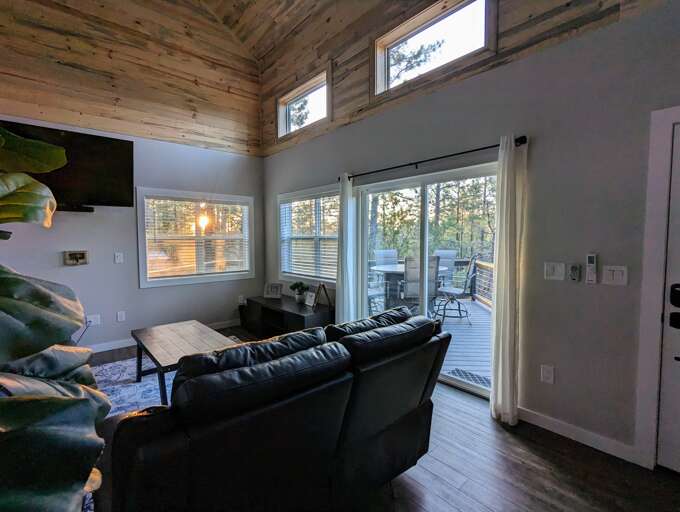 Enjoy the sunset inside or outside