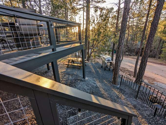 BBQ from the stairs up the deck BBQ from the stairs up the deck