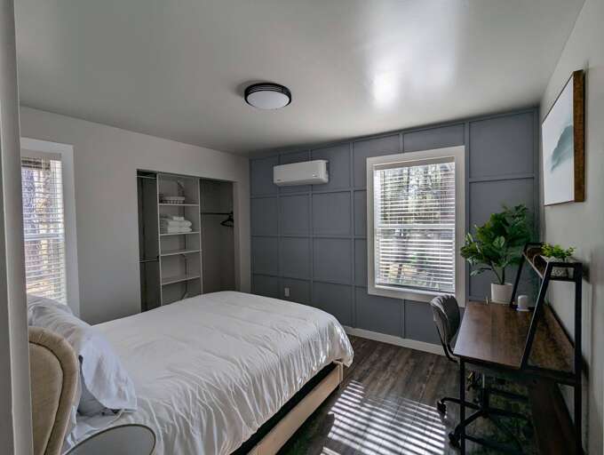 Desk and chair in the main bedroom