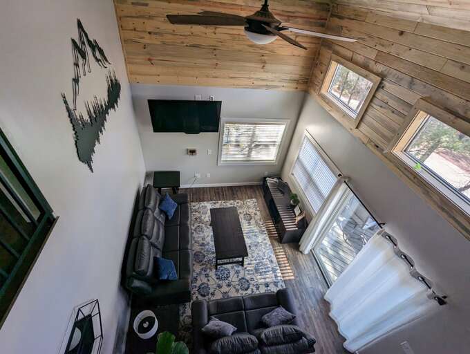 View from the vaulted second-floor