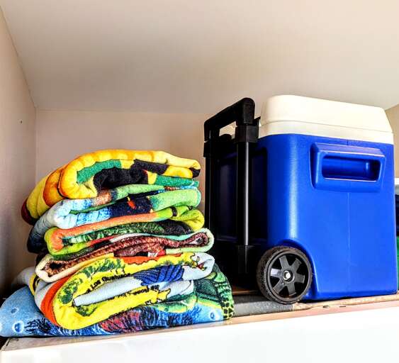 Cooler and towels for your use while enjoying the outdoors