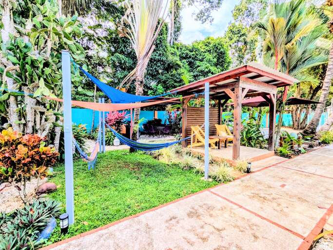 Hammock and sitting area