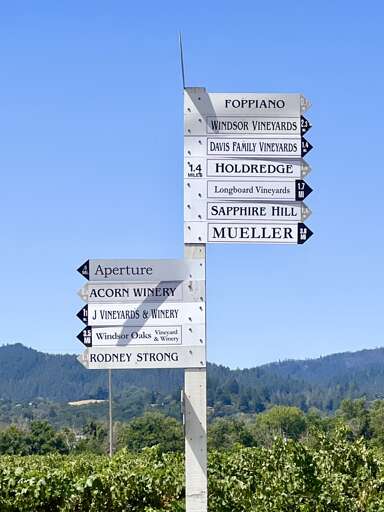 Winery Directional Signs on Healdsburg Blvd