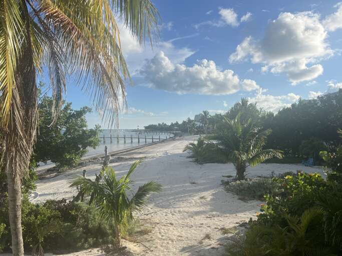 View from the stairs leading up to the condo